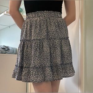 LLOVE Animal Printed Tiered Mini Skirt